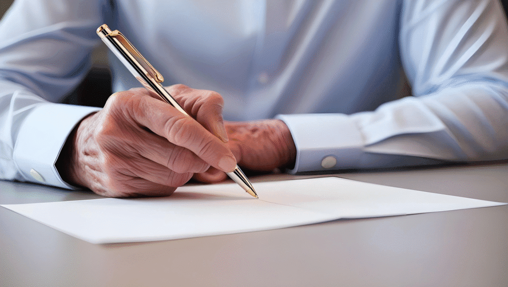 Particulier employeur et auxiliaire de vie signant un contrat de travail CESU à domicile